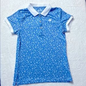 Blue Floral Kids Polo Shirt